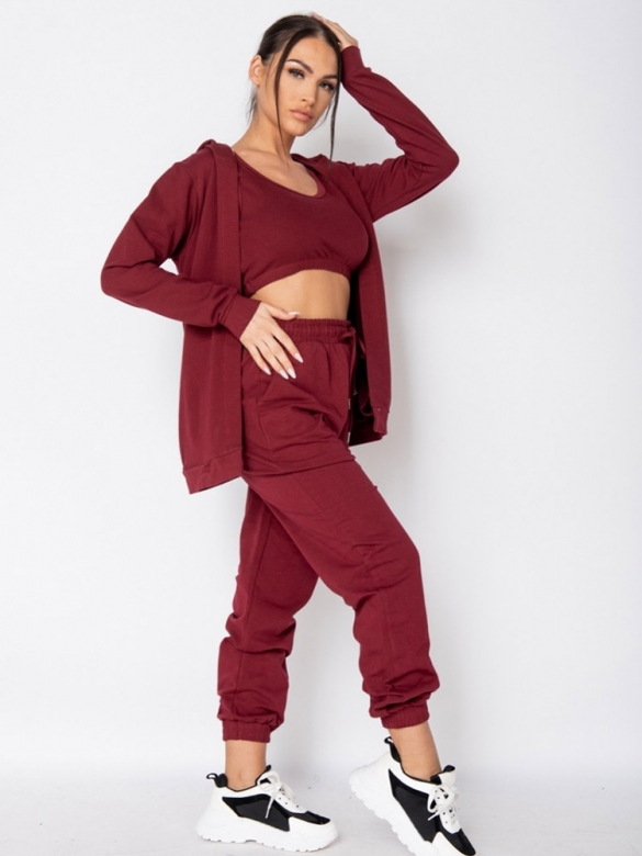 Μπορντό Φόρμες Loungewear